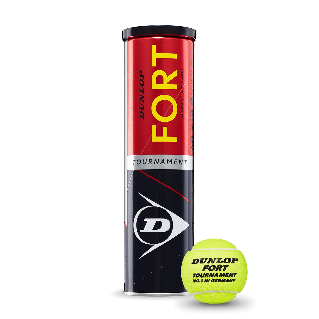 Dunlop Tennisball Fort Tournament - für Sand, Hartplatz und Rasen (1x4er Dose) Single, Single