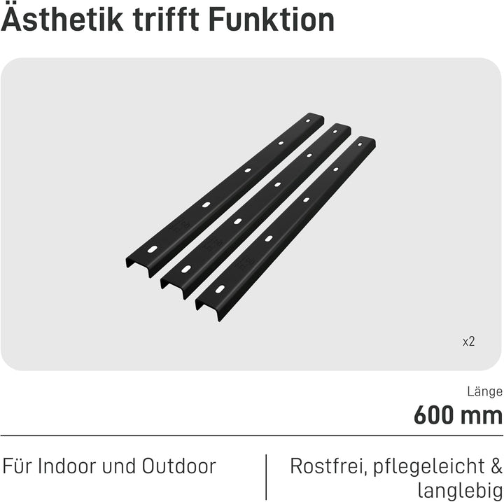 3x Gratleiste U-FORM massiver Unterzug für Tischplatten, Tischbeschlag, Unterstützungsunterzug, Vers
