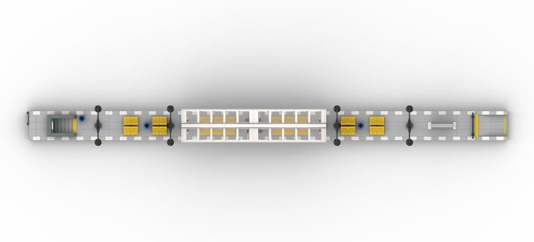 Modularer Bahnsteig aus 1047 Bausteinen kompatibel mit Lego | 106 cm lang – 8 Module flexibel kombin