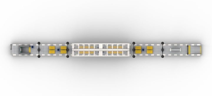 Modularer Bahnsteig aus 1047 Bausteinen kompatibel mit Lego | 106 cm lang – 8 Module flexibel kombin