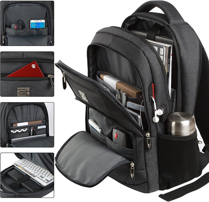 marcello Laptop Rucksäcke mit USB-Ladeanschluss Herren Damen für Arbeit Schule Uni Schulrucksack für