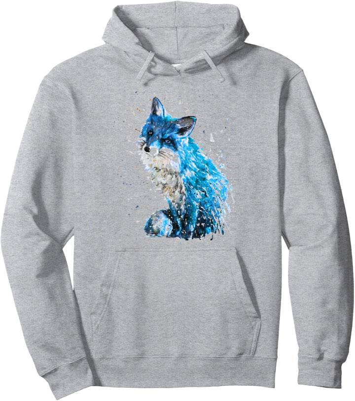 Fuchs, handbemalter Eisfuchs Pullover Hoodie