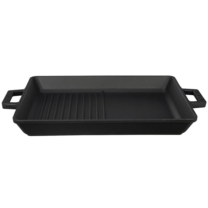 Lava Gusseisen-Doppelseiten-Grillpfanne 26x32 cm – emaillbeschichtet, vielseitig genutzt, herd- und