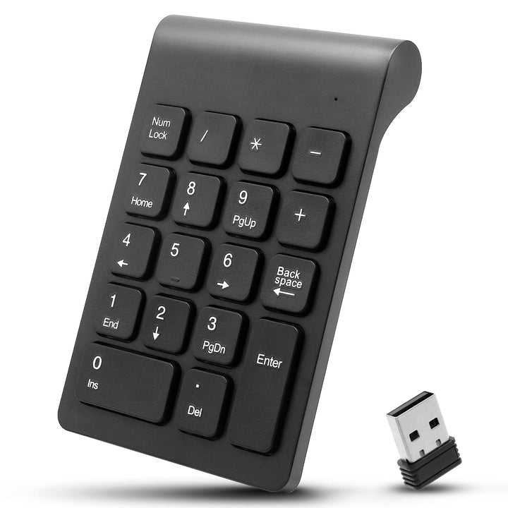 Wireless Slim Numeric Keypad 2.4G 18-Tasten Ultra-Portable Numpad für Laptop, PC, Notebook, schnelle