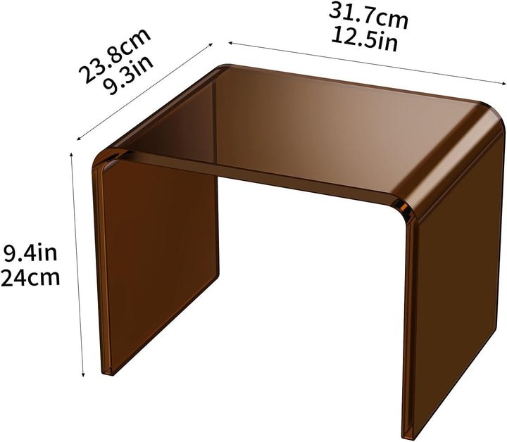 Acryl-Tritthocker, Kleiner transparenter Fusshocker für Badezimmer, Schlafzimmer, Küche, belastbar b