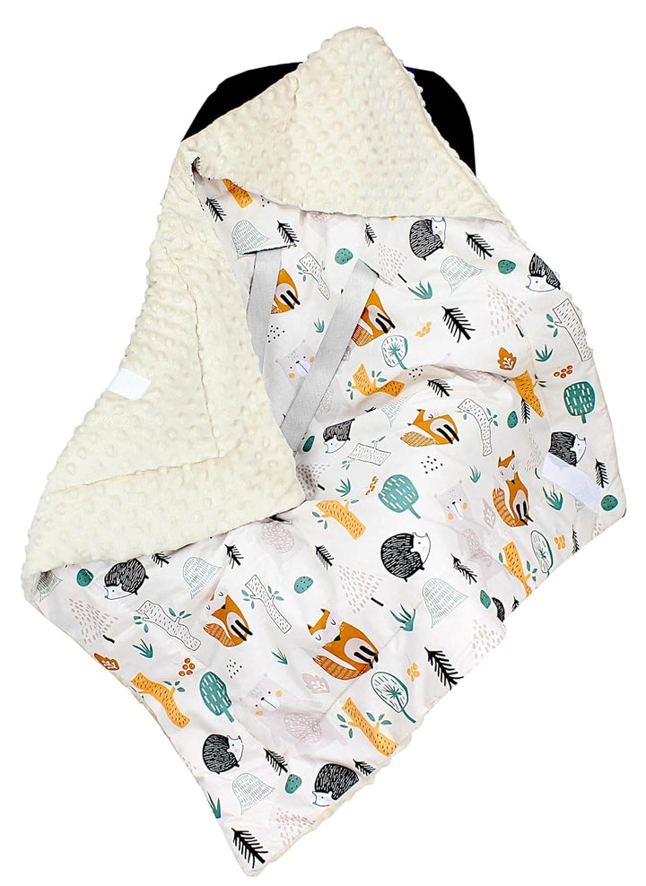 TupTam Baby Winter Einschlagdecke Babydecke 75x75cm für Autositz Babyschale Wattiert Minky Baumwolle