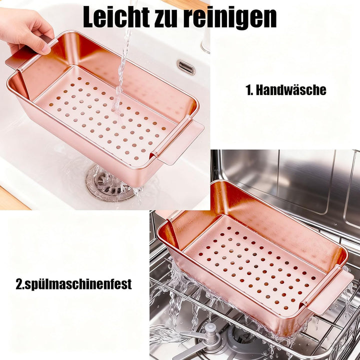 Brotbackform mit herausnehmbarem Einsatz, Klein Brotbackform aus Carbonstahl,25x14.5x17.5cm Rosa Kas
