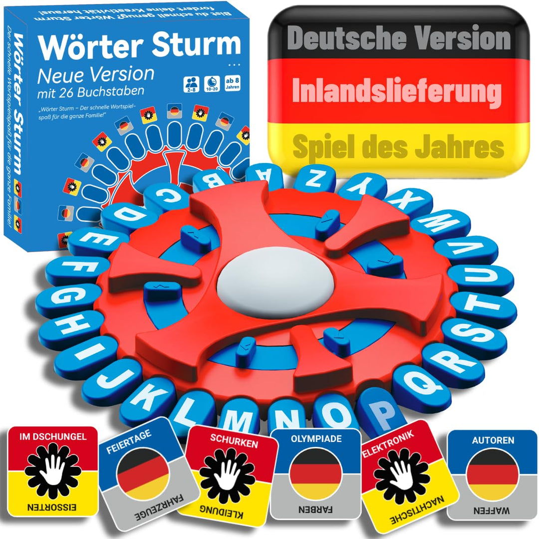 Wörter Sturm Spiel,Brettspiele,Wörterspiel Erwachsene Kinder,Gesellschaftsspiele,Spiel des Jahres,Fa