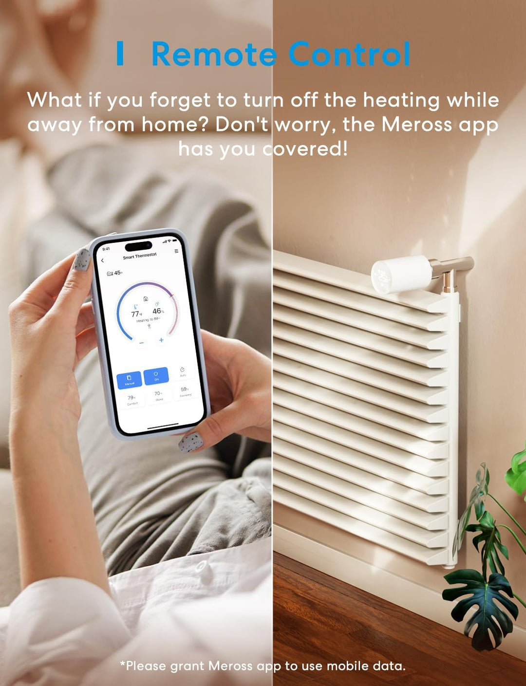 Meross smartes Heizkörperthermostat inklusive Hub, WLAN Heizungsthermostat Kompatibel mit HomeKit, A