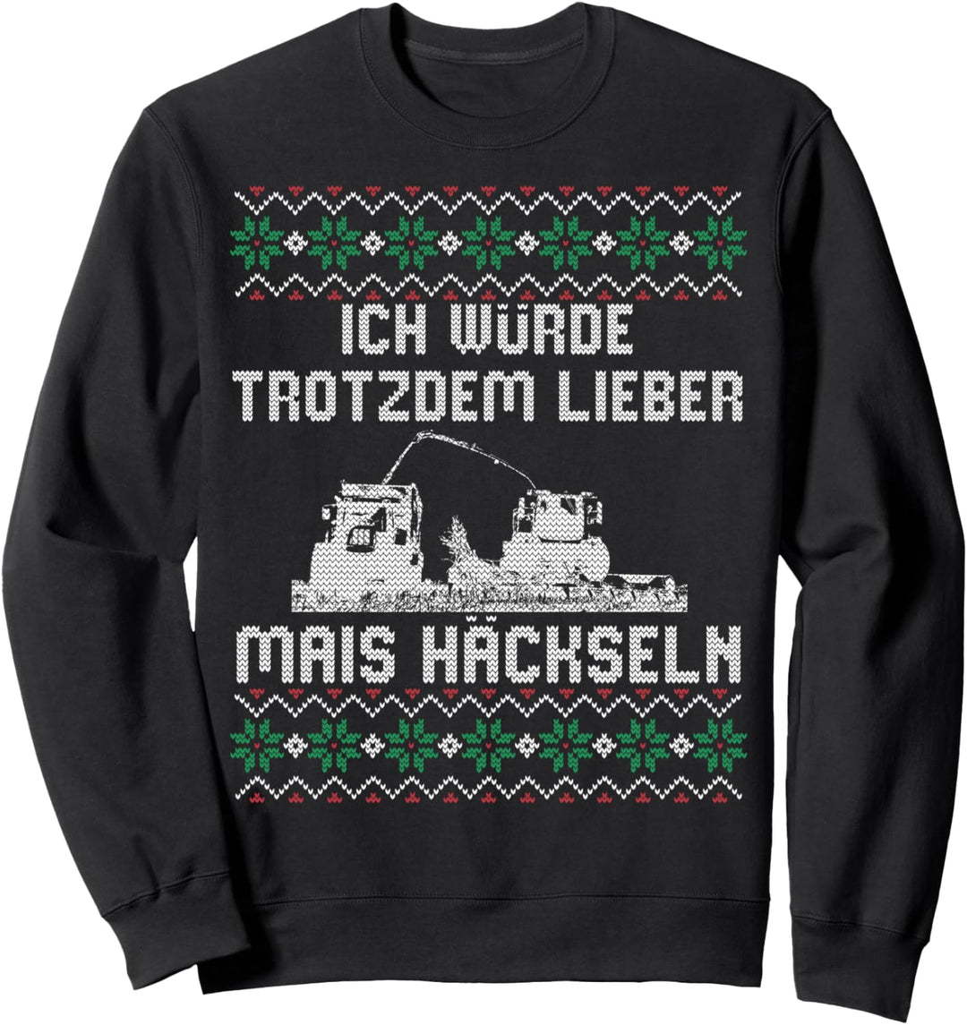 Ugly Christmas Sweater Landwirt Mais häckseln Weihnachten Sweatshirt