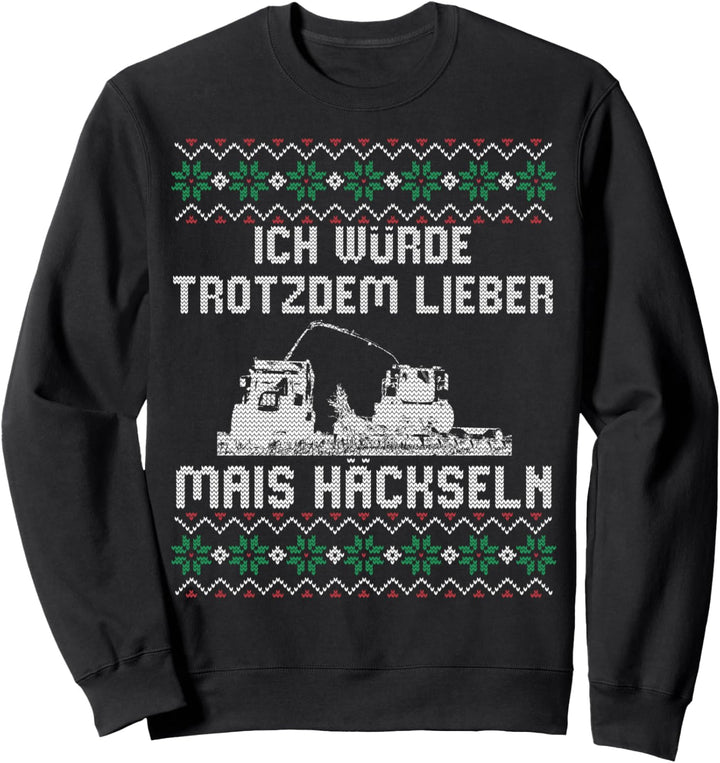 Ugly Christmas Sweater Landwirt Mais häckseln Weihnachten Sweatshirt
