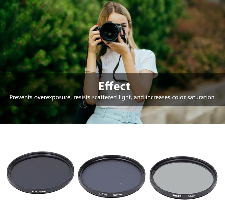 3 Stück ND2 ND4 ND8 Objektiv Filter, HD-Filter für Mehr Schicht Ige Beschichtung Neutrale Dichte mit
