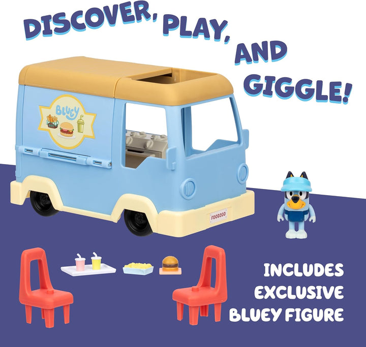 BlueY Spielset ausklappbarer Imbisswagen, verwandelt Sich in EIN Café mit Essbereich und Stühlen, En