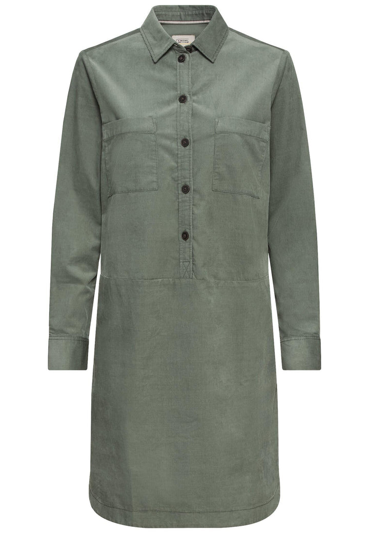 camel active Damen Hemdblusenkleid mit Langen Ärmeln XXL Smoke Khaki, XXL Smoke Khaki