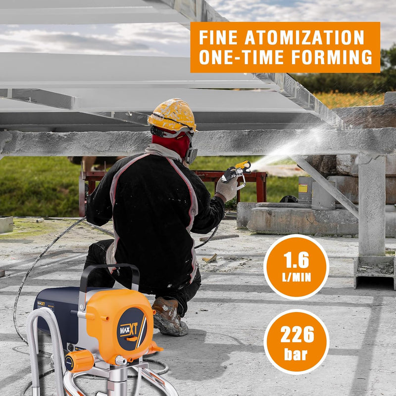 MAXXT Airless Farbspritzgerät, Max. Durchfluss: 1,6 L/min, 226 bar, Lacke & Lasuren, Inkl. 7,5 m Sch