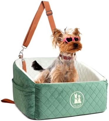 Hunde Autositz für Kleine Hunde – Crash-Schutz, Anti-Rutsch, Schützt Autoinnenraum, Abnehmbar & Wasc