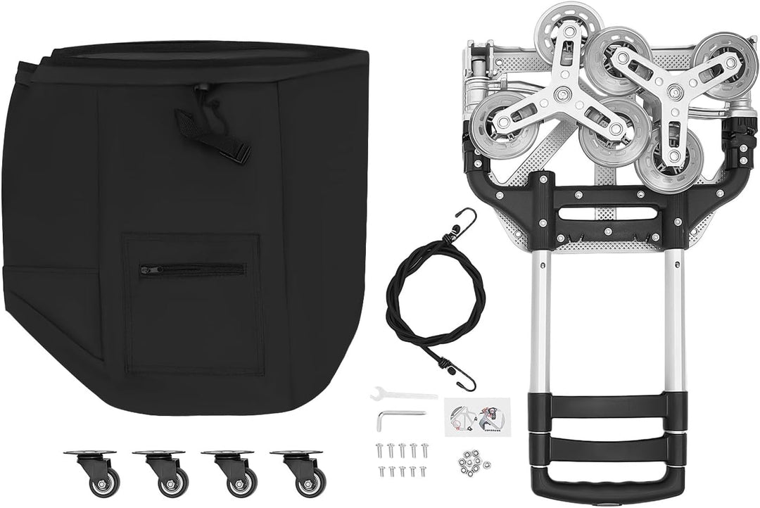 Aluminium Einkaufstrolley Treppensteiger, Klappbar Hackenporsche, Höhenverstellbar Trolly, Einkaufsw