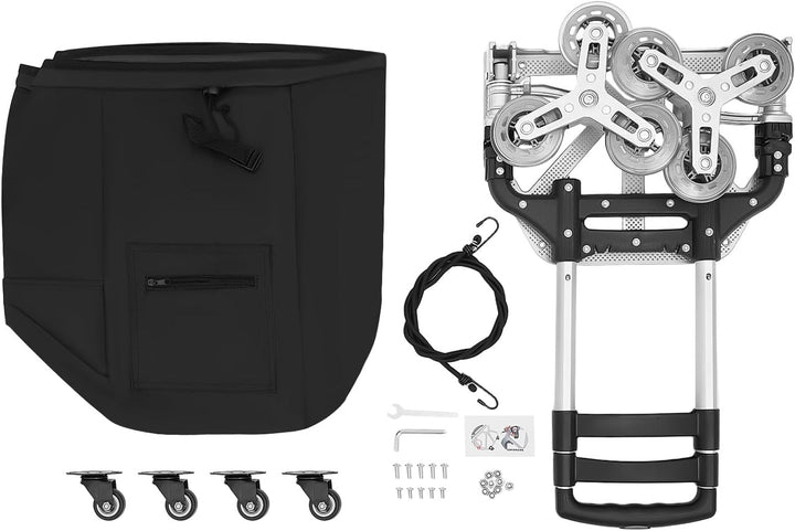 Aluminium Einkaufstrolley Treppensteiger, Klappbar Hackenporsche, Höhenverstellbar Trolly, Einkaufsw