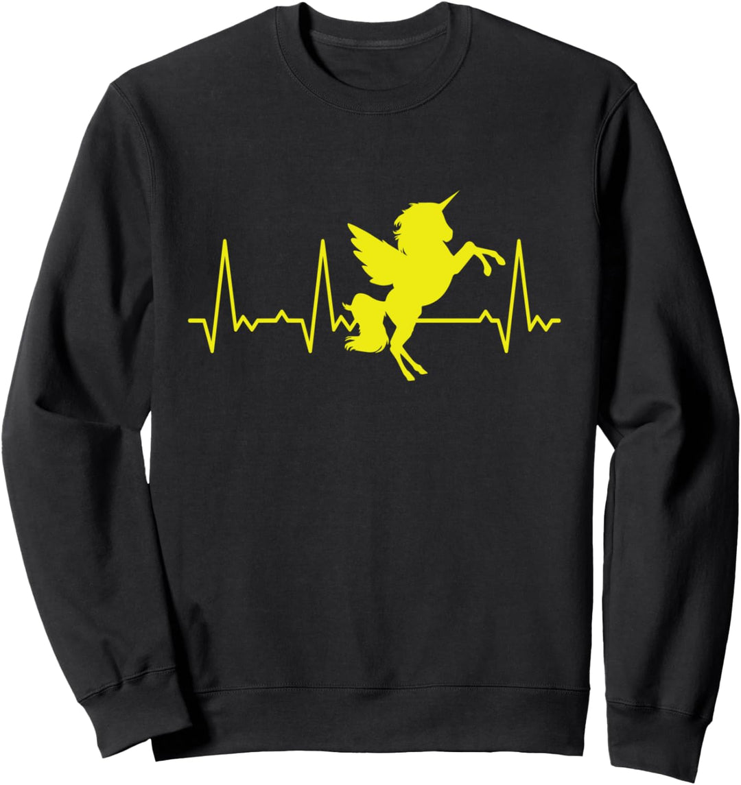 Herzschlag Einhorn Sweatshirt