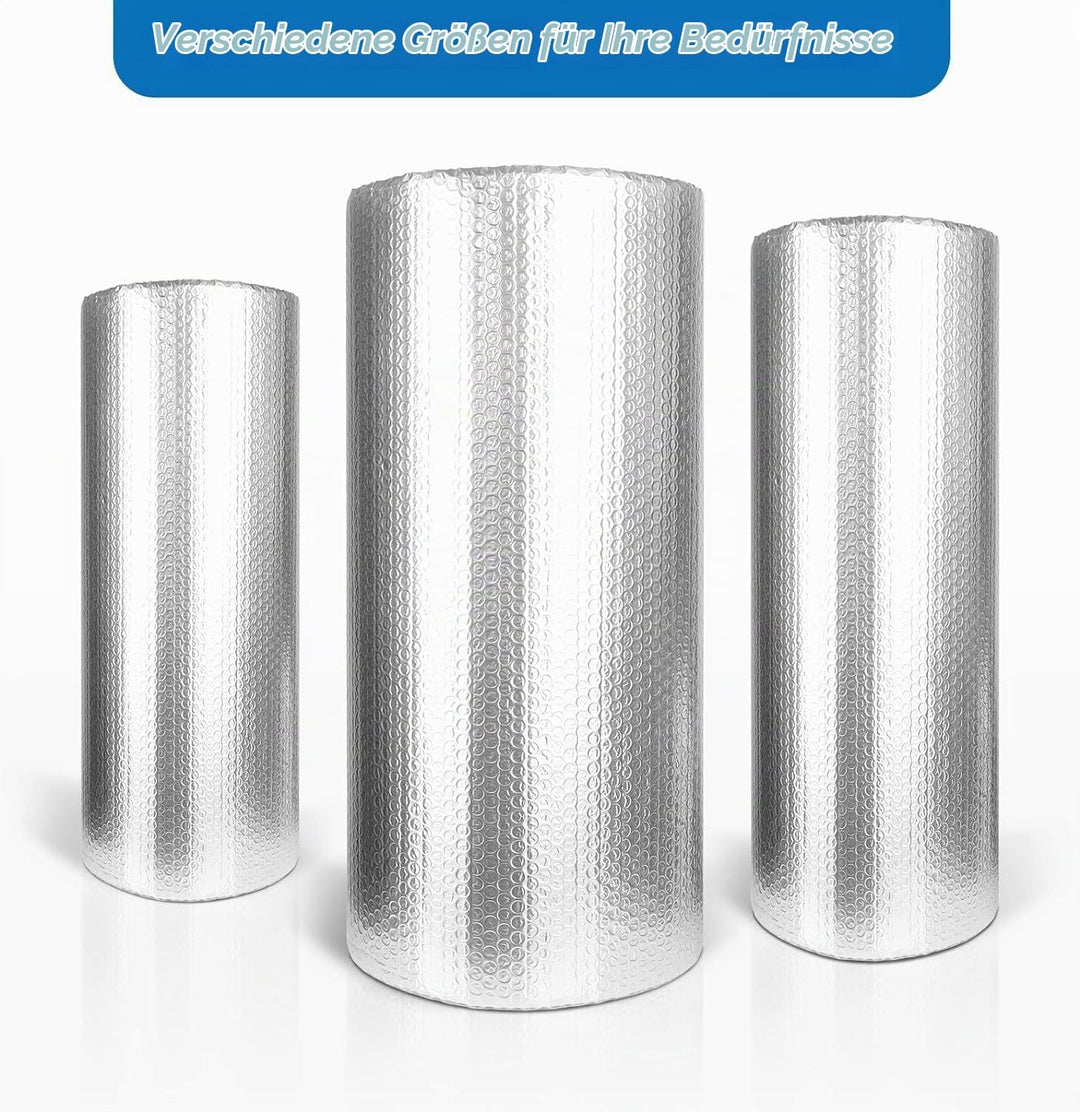 Dripex Aluminisierte Isolierfolie Dämmfolie Doppelte Alu-Luftpolsterfolie Dachisolierung 3-4mm Isoli