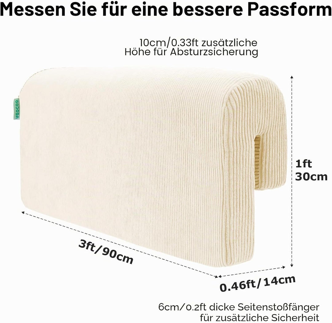 Tragbares Bettgitter für Kleinkinder, Nestchen für Kleinkinder, Bettgitter mit waschbarem Bezug, Grö