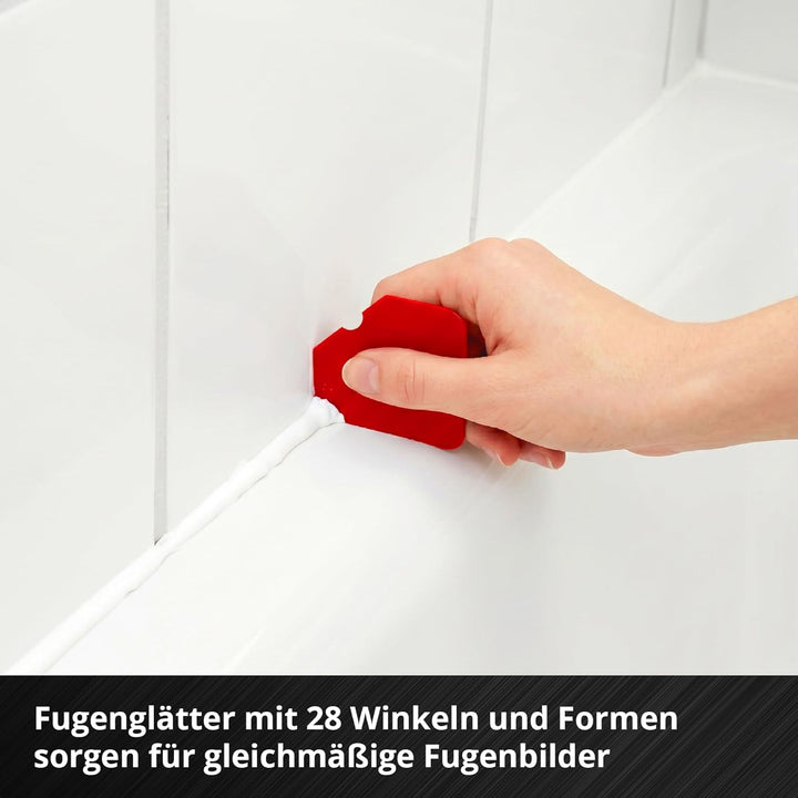 Einhell Silikonreparatur-Set, 22-tlg. (Kartuschenpresse mit 360° drehbarer Kartuschenaufnahme, 4 Fug