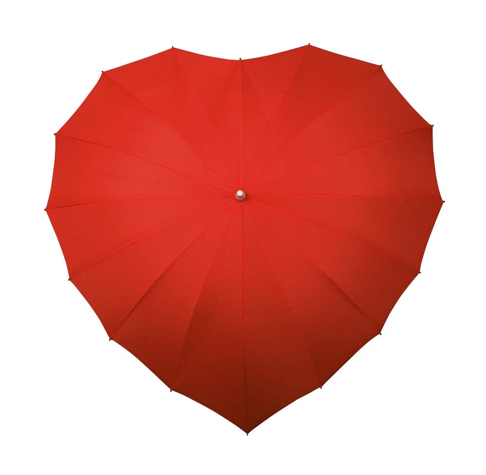 VON LILIENFELD Regenschirm Damen Sonnenschirm Brautschirm Hochzeitsschirm Herz rot