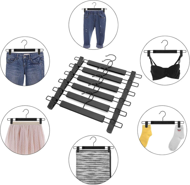 SONGMICS Hosenbügel, 12er Set, Kleiderbügel, gut belastbar, mit Clips, Rockbügel aus Premium-Kunstst