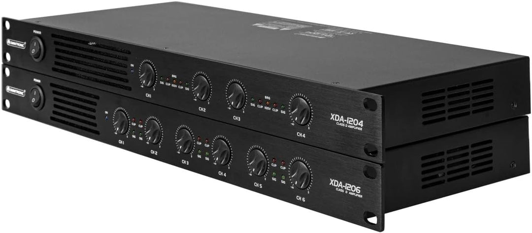 OMNITRONIC XDA-1204 4-Kanal Class-D-Verstärker | Verstärker mit Schaltnetzteil, 4 x 300 W / 4 Ohm, 4