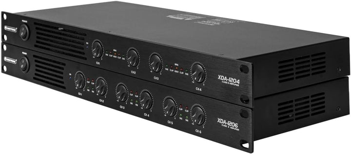 OMNITRONIC XDA-1204 4-Kanal Class-D-Verstärker | Verstärker mit Schaltnetzteil, 4 x 300 W / 4 Ohm, 4