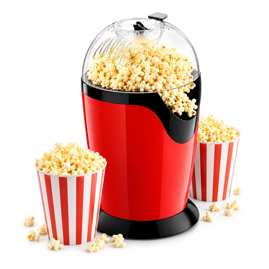 Popcornmaschine: HeissLuft Popcornmaschine 1200W, Selbstgemachte Popcorn Maker, Gesund&amp; Ölfrei, 2 Mi
