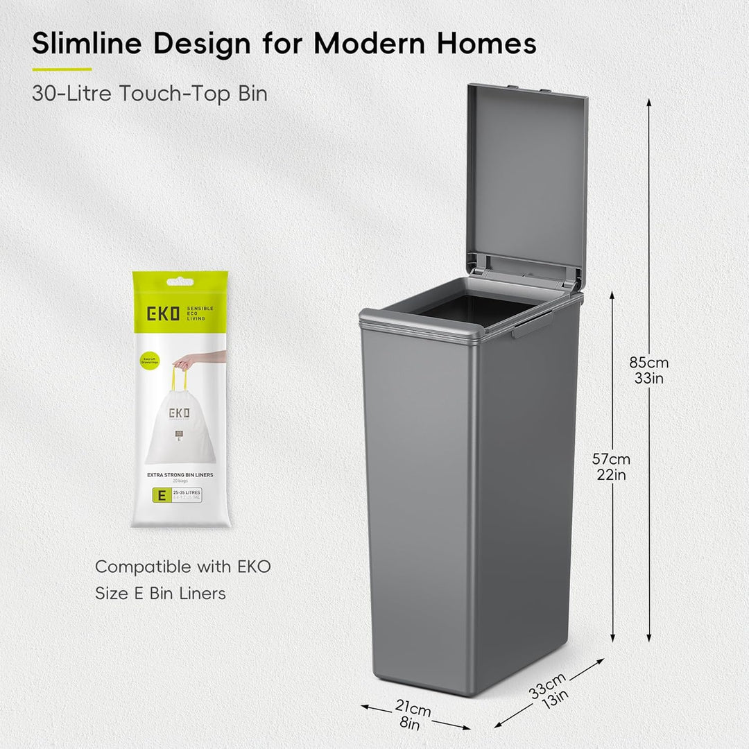EKO - Morandi Küchenabfalleimer - Plastic Touch Recycling Mülleimer - Perfekt für Küche & Zuhause, d