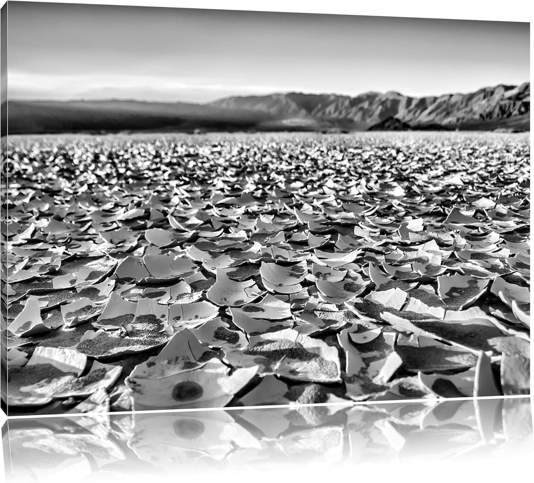 Pixxprint Aufgeplatzte Erde als Leinwandbild/Grösse: 100x70 cm/Wandbild/Kunstdruck/fertig bespannt,