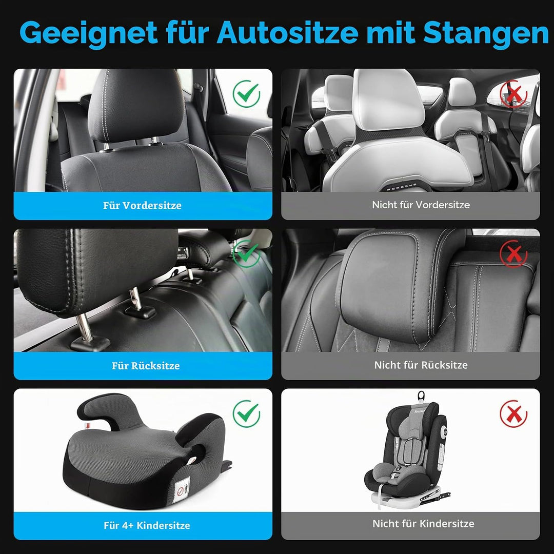 Aipwerer Kopfstütze Auto, Weichem Gedächtnisschaum,Einziehbare Abnehmbare Nackenstütze Autositz Seit