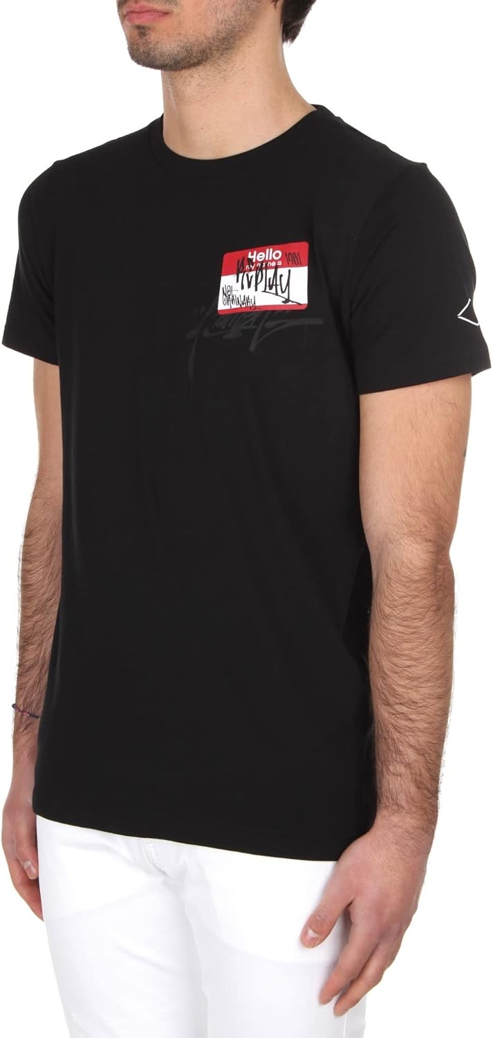 Replay Herren T-Shirt Kurzarm mit Print XL Black 098, XL Black 098