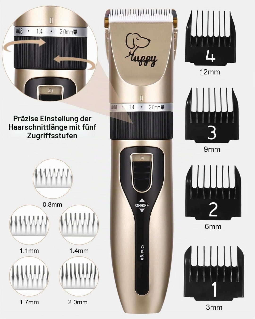 Elektrische Hundetrimmer Schnurlosen, Professionelle Hunde-Haarschneidemaschine, Hunde-Haarschneidem
