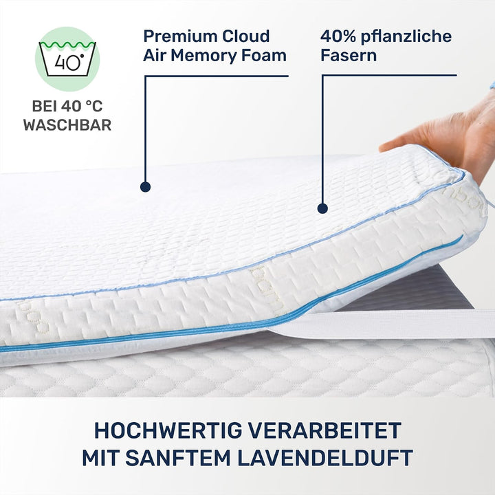 Dailydream viscoelastischer Matratzentopper “Model M“ mit Memory Foam Effekt, 90x200x5cm, Edition “L
