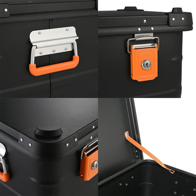 ALUBOX Alukiste abschliessbar E31B - Premium Aluminium Lagerbox 31 Liter - Deckel mit Aluminium Druc