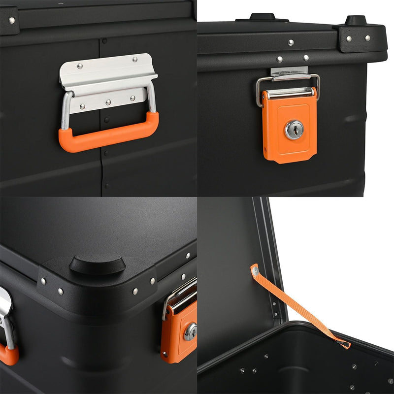 ALUBOX Alukiste abschliessbar E31B - Premium Aluminium Lagerbox 31 Liter - Deckel mit Aluminium Druc