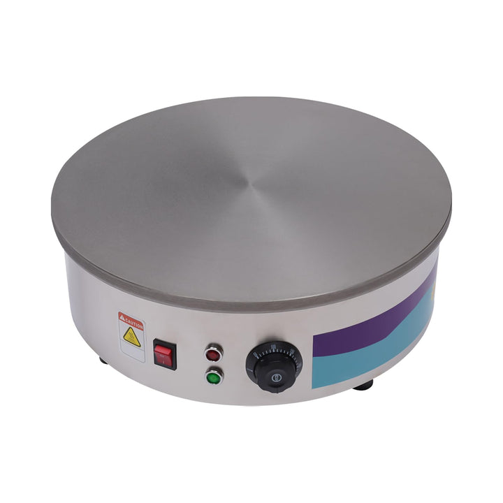 3KW 45CM Crepesmaker, Profi Gewerbe Kreppmacher, Crepesgerät, Edelstahl Platte Crepespfanne 50-300℃,