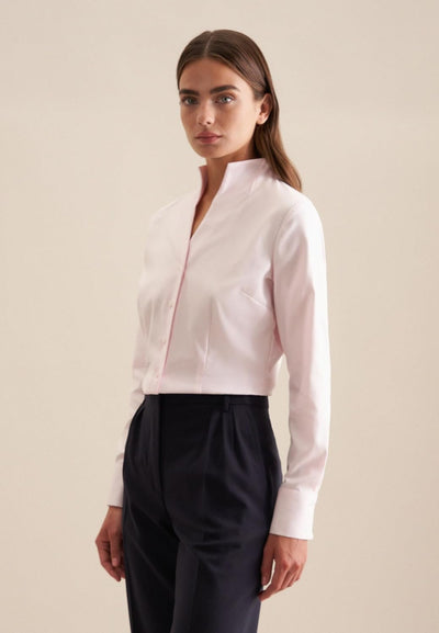 Seidensticker Damen Bluse - City Bluse - Bügelleicht - Kelchkragenbluse - Slim Fit - Langarm - 100%