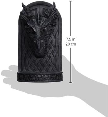 Design Toscano Grauer Mönch Buchstützen mit Drachen, 11,5 x 4 x 19 cm Grauer Bruderdrache, Grauer Br