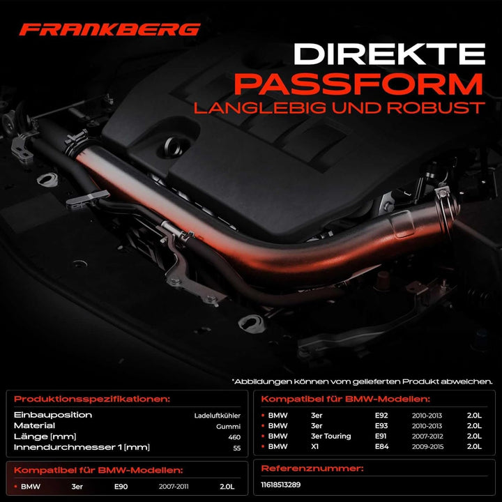 Ladeluftschlauch Turboschlauch für 3er E90 E91 E92 E93 X1 E84 2.0L Diesel 2007-2015 11618513289
