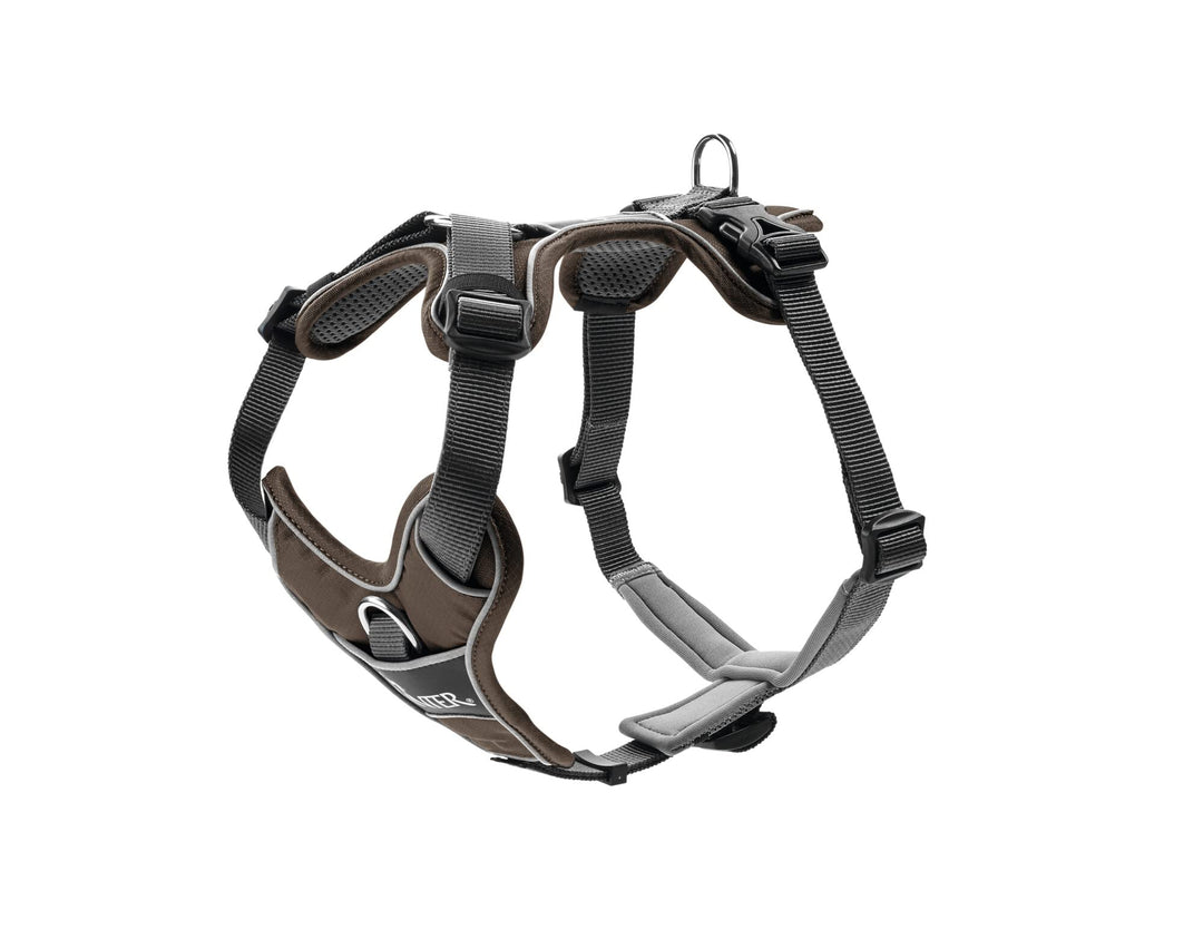 HUNTER DIVO Hundegeschirr, S, 45-56 cm, braun/grau 45 - 56 cm braun/grau, 45 - 56 cm braun/grau
