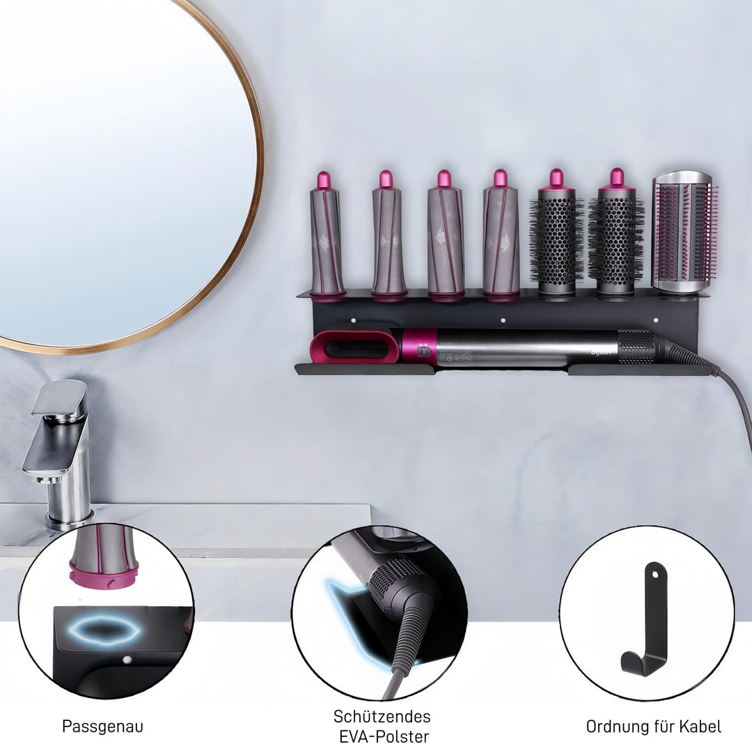 Dyson Airwrap Halterung, Aluminiumlegierung Gätteisen Halterung Ohne Bohren für Airwrap Zubehör, Dys