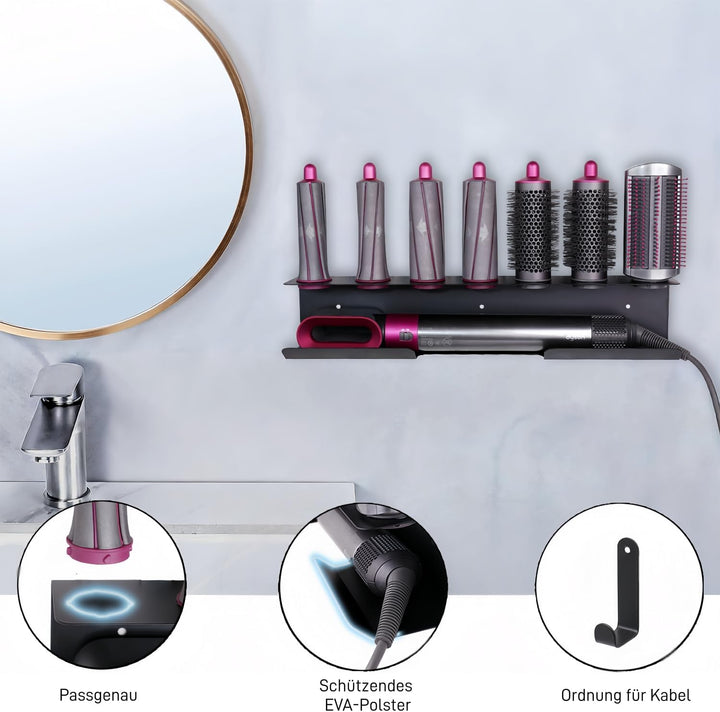 Dyson Airwrap Halterung, Aluminiumlegierung Gätteisen Halterung Ohne Bohren für Airwrap Zubehör, Dys