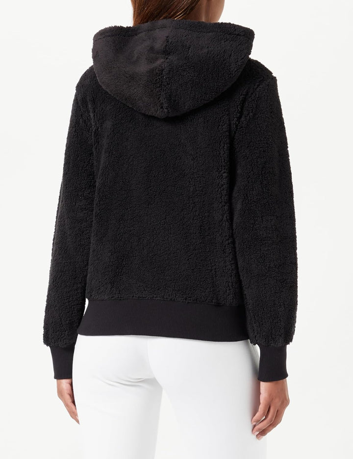 Champion Damen Legacy American Classics W-Bonded Polar Teddy Full Zip Kapuzenpullover, Schwarz