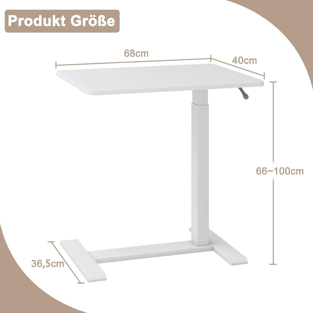 PUNCIA Laptoptisch höhenverstellbar 66-100cm drehbarer Laptopständer mit Rollen mobiles Stehpult Übe