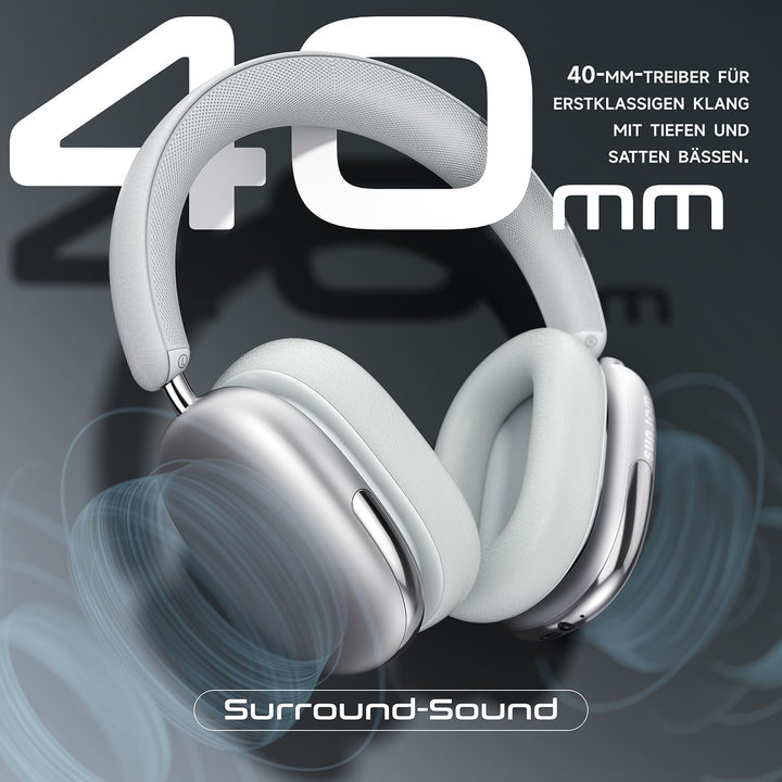 Over-Ear Bluetooth Kopfhörer ANC, 120h Akku | Hi-Res Audio, 40mm Treiber, Multipoint BT 5.4, Noise C