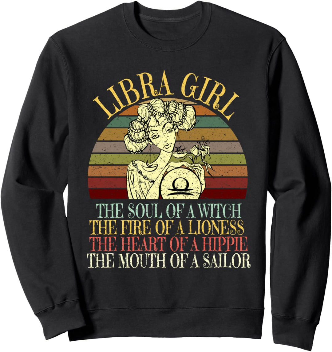 Libra Girl Zodiac Born In September October Birthday Women Sweatshirt